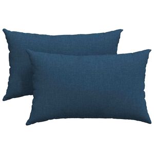 vidaXL Coussins de canap&eacute; 2 pcs Bleu 50 x 30 cm tissu