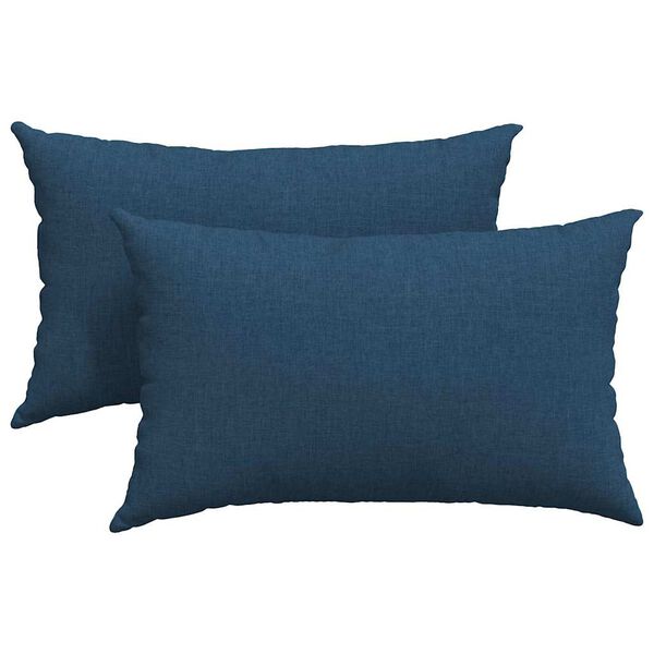 vidaXL Coussins de canap&eacute; 2 pcs Bleu 50 x 30 cm tissu