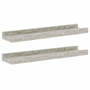 vidaXL &Eacute;tag&egrave;res murales 2 pcs Gris b&eacute;ton 40x9x3 cm