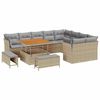 vidaXL Ensemble de canap&eacute; de jardin 12 pc Beige polyrotin