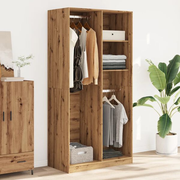 vidaXL Garde-robe ch&ecirc;ne artisanal 100x50x200 cm bois d'ing&eacute;nierie