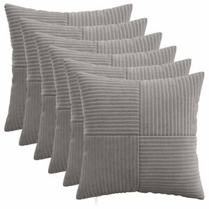 vidaXL Housse de coussin 6 pc ALMELO Gris clair 30 x 30 cm