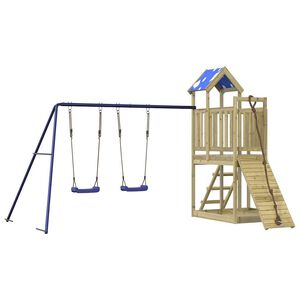 vidaXL Aire de jeux d'ext&eacute;rieur bois de pin impr&eacute;gn&eacute;