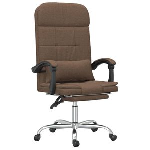 vidaXL Fauteuil de massage inclinable de bureau Marron Tissu