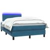 vidaXL Sommier &agrave; lattes de lit et matelas et LED bleu fonc&eacute; 120x220cm velours