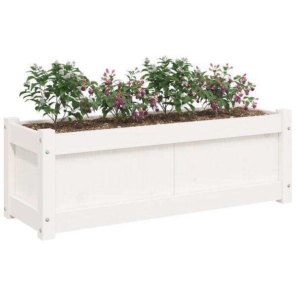 vidaXL Jardini&egrave;res 2 pcs blanc bois de pin massif
