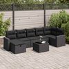 vidaXL Salon de jardin 8 pcs avec coussins noir r&eacute;sine tress&eacute;e