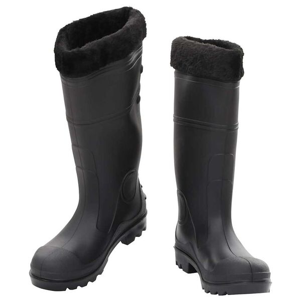 vidaXL Bottes de pluie avec chaussettes amovibles noir taille 39 PVC
