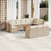 vidaXL Salon de jardin avec coussins 14 pcs beige r&eacute;sine tress&eacute;e