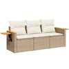 vidaXL Patio Sofa Set 3 place Beige and Cream