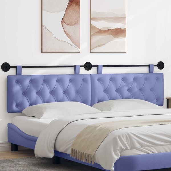 vidaXL T&ecirc;te de lit suspendue Bleu denim 210 x 55 x 7 cm tissu