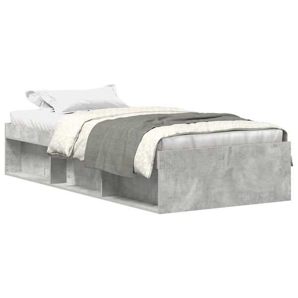 vidaXL Cadre de lit sans matelas gris b&eacute;ton 100x200 cm