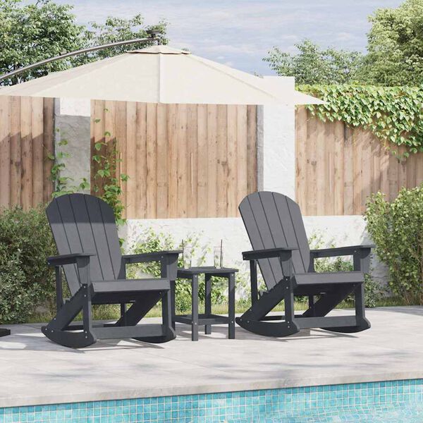 vidaXL Ensemble de salon de jardin 3 pcs Gris clair HDPE