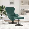 vidaXL Chaise Œuf avec Pouf Vert foncé 63 x 73 x 90 cm Velours