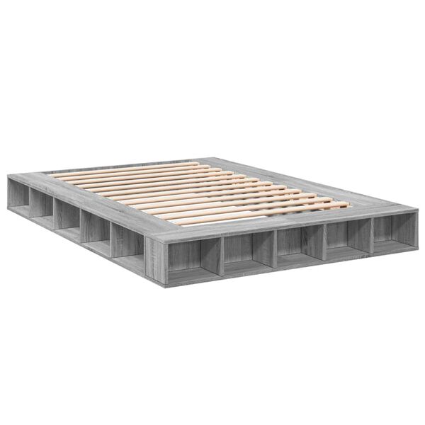 vidaXL Cadre de lit sans matelas sonoma gris 140x200 cm