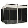 vidaXL Tonnelle avec parois en filet cr&egrave;me 3x3 m acier