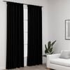 vidaXL Rideaux occultants aspect lin avec crochets 2pcs Noir 140x245cm