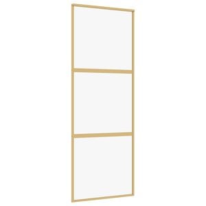 vidaXL Porte coulissante dor&eacute; 76x205 cm verre ESG clair et aluminium
