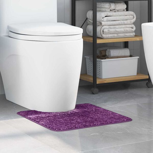 vidaXL Tapis de bain antid&eacute;rapant avec d&eacute;coupe pour toilette Violet