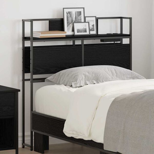 vidaXL T&ecirc;te de lit de rangement Ch&ecirc;ne noir 80 cm Bois d'ing&eacute;nierie