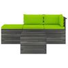 vidaXL Salon palette de jardin 4 pcs avec coussins Bois de pin massif