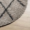 vidaXL Tapis shaggy à poils longs moderne beige et anthracite Ø 280 cm