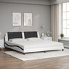 vidaXL Lit avec matelas Zadar blanc et noir 200x200 cm similicuir