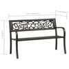 vidaXL Banc de jardin 125 cm Acier Noir