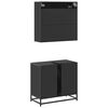 vidaXL Ensemble de meubles salle de bain 2 pcs noir bois d'ing&eacute;nierie