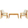 vidaXL Salon de jardin 3 pcs avec coussins bois massif d'acacia