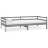 vidaXL Lit de repos avec matelas 90x200 cm Gris Bois de pin massif