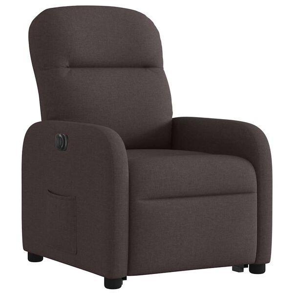 vidaXL Fauteuil inclinable &eacute;lectrique marron fonc&eacute; tissu