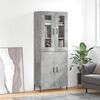vidaXL Buffet haut Gris b&eacute;ton 69,5x34x180 cm Bois d'ing&eacute;nierie
