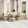 vidaXL Ensemble de canap&eacute; de jardin 12 pcs Beige polyrotin