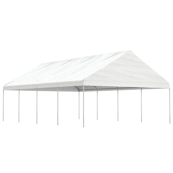 vidaXL Belv&eacute;d&egrave;re avec toit blanc 8,92x5,88x3,75 m poly&eacute;thyl&egrave;ne