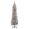 vidaXL Sapin de No&euml;l artificiel Blanc 210 cm PVC, m&eacute;tal et plastique