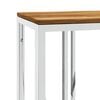 vidaXL Table console argenté acier inoxydable et bois massif d'acacia
