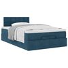 vidaXL Lit ottoman avec matelas bleu fonc&eacute; 120x190 cm velours