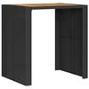 vidaXL Table de bar de jardin et dessus en bois acacia r&eacute;sine tress&eacute;e