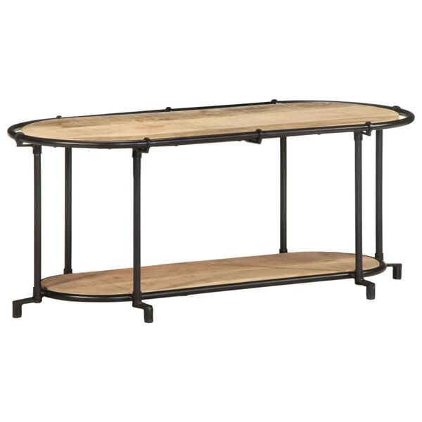 vidaXL Meuble TV 100x42x40 cm bois massif de manguier brut