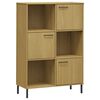 vidaXL Biblioth&egrave;que avec pieds en m&eacute;tal Marron 90x35x128,5cm Bois OSLO