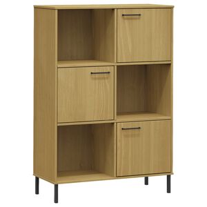 vidaXL Biblioth&egrave;que avec pieds en m&eacute;tal Marron 90x35x128,5cm Bois OSLO
