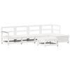 vidaXL Salon de jardin 6 pcs blanc bois de pin massif