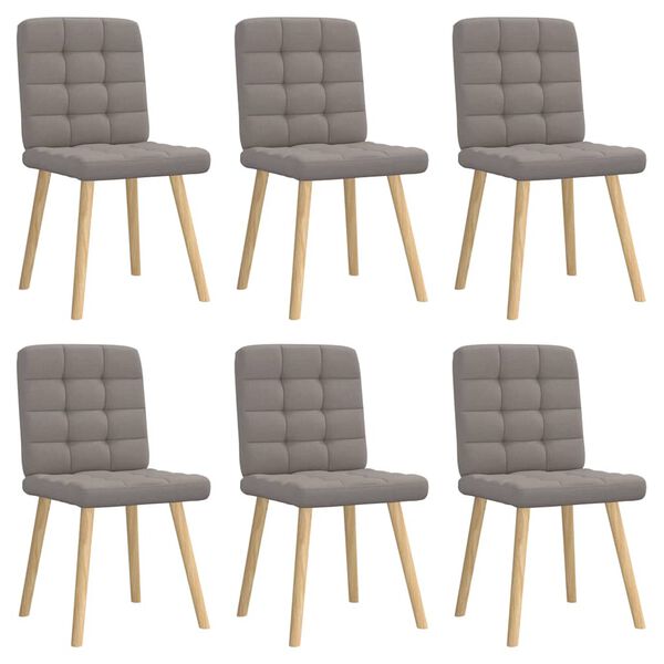 vidaXL Chaises à manger lot de 6 taupe tissu