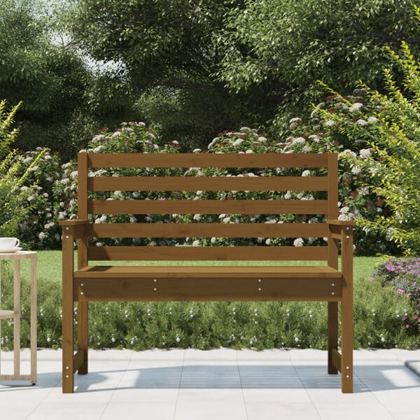 vidaXL Banc de jardin marron miel 109x48x91,5 cm bois de pin massif