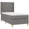 vidaXL Sommier &agrave; lattes de lit avec matelas Gris fonc&eacute; 90x200 cm Tissu