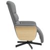 vidaXL Fauteuil inclinable de massage et repose-pieds gris clair tissu