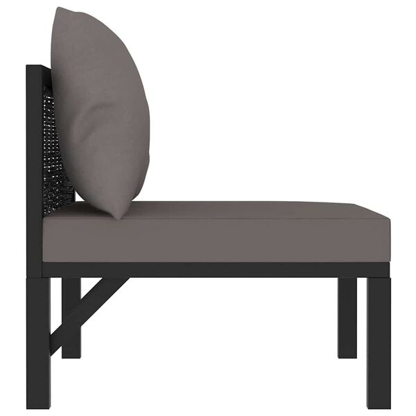 vidaXL Canap&eacute; central sectionnel et coussin R&eacute;sine tress&eacute;e Anthracite