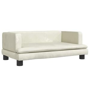 vidaXL Canap&eacute; pour enfants cr&egrave;me 80x45x30 cm velours