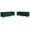 vidaXL Ensemble de canapé Chesterfield et traversins 2 pcs vert foncé